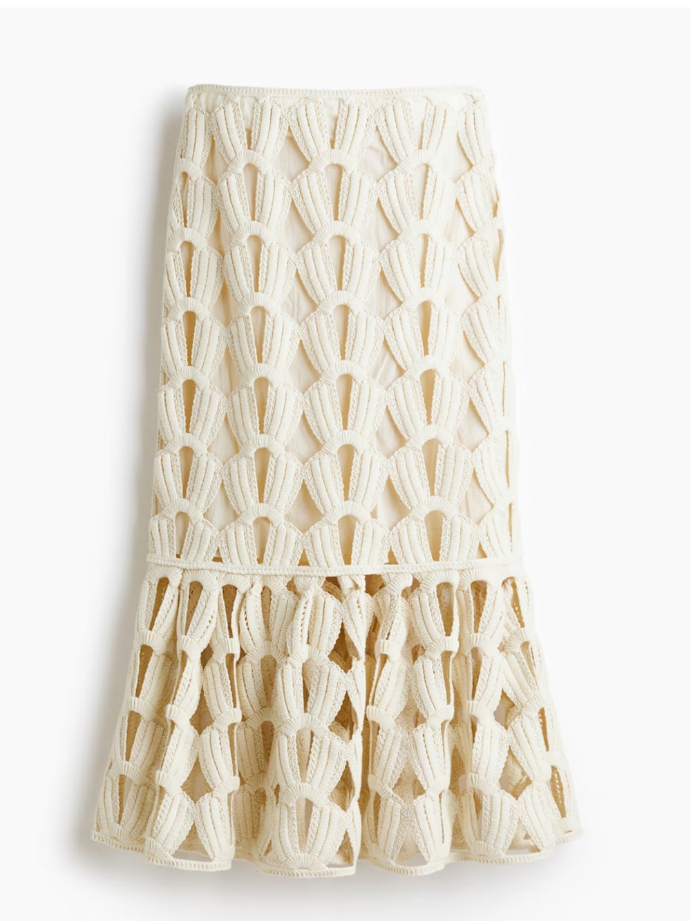 H&M Crochet Maxi Skirt in Cream - Picture 2 of 7